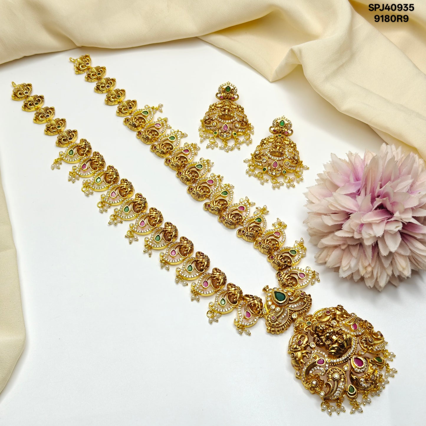 40935 Matte Laxmi Multi Long Necklace Set