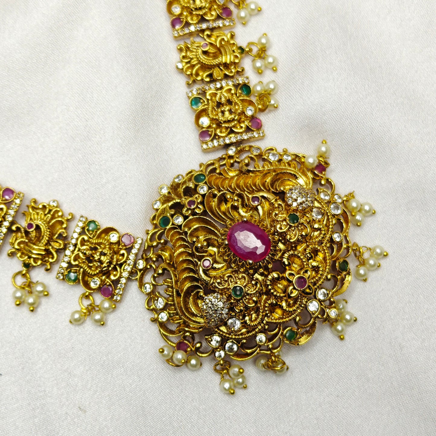 25245 Laxmi Peacock Short Necklace