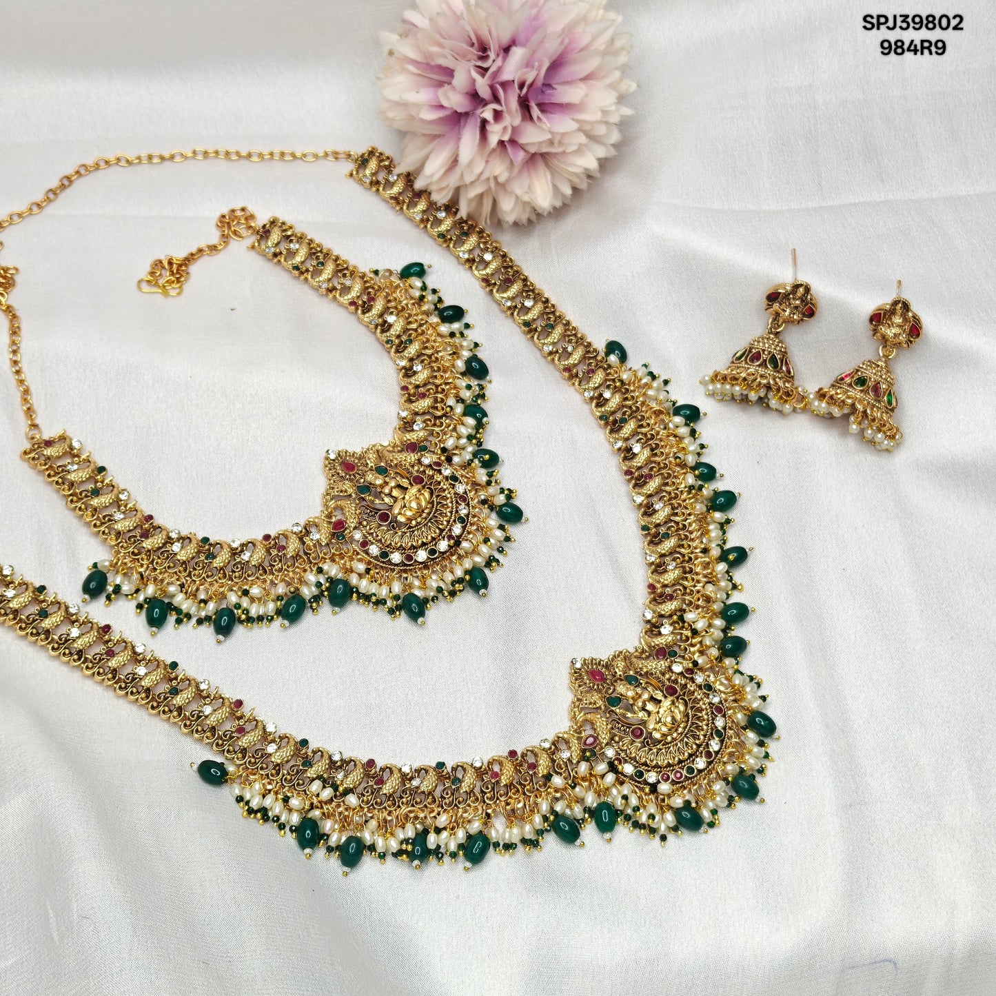 39802 Laxmi Locket Combo Necklace Set