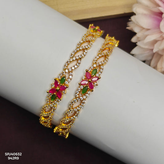 40632 Multi Stone Flower Bangle