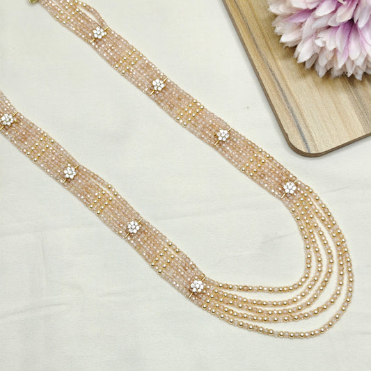 41134 5 Lines Sugar Beads Mala Cream