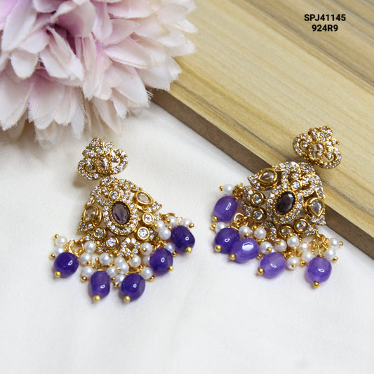 41145 Matte Chandbali Purple