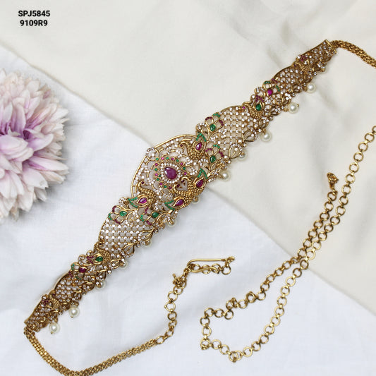 5845 Matte Peacock Chain Vaddanam
