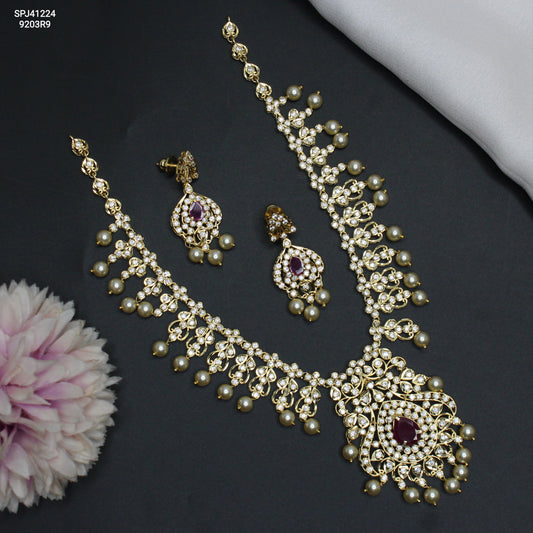 41224 CZ Uncut Stone Short Ruby