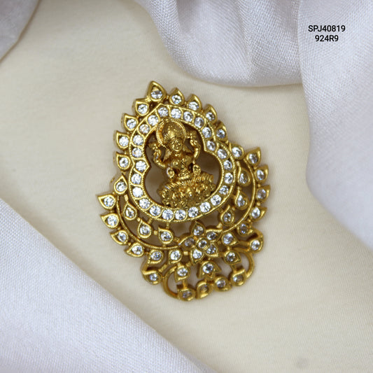 40819 Matte Lamxi White Stone Locket With Openable Hook