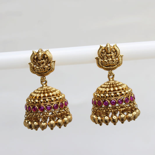 41244 Matte Laxmi Jhumki Red