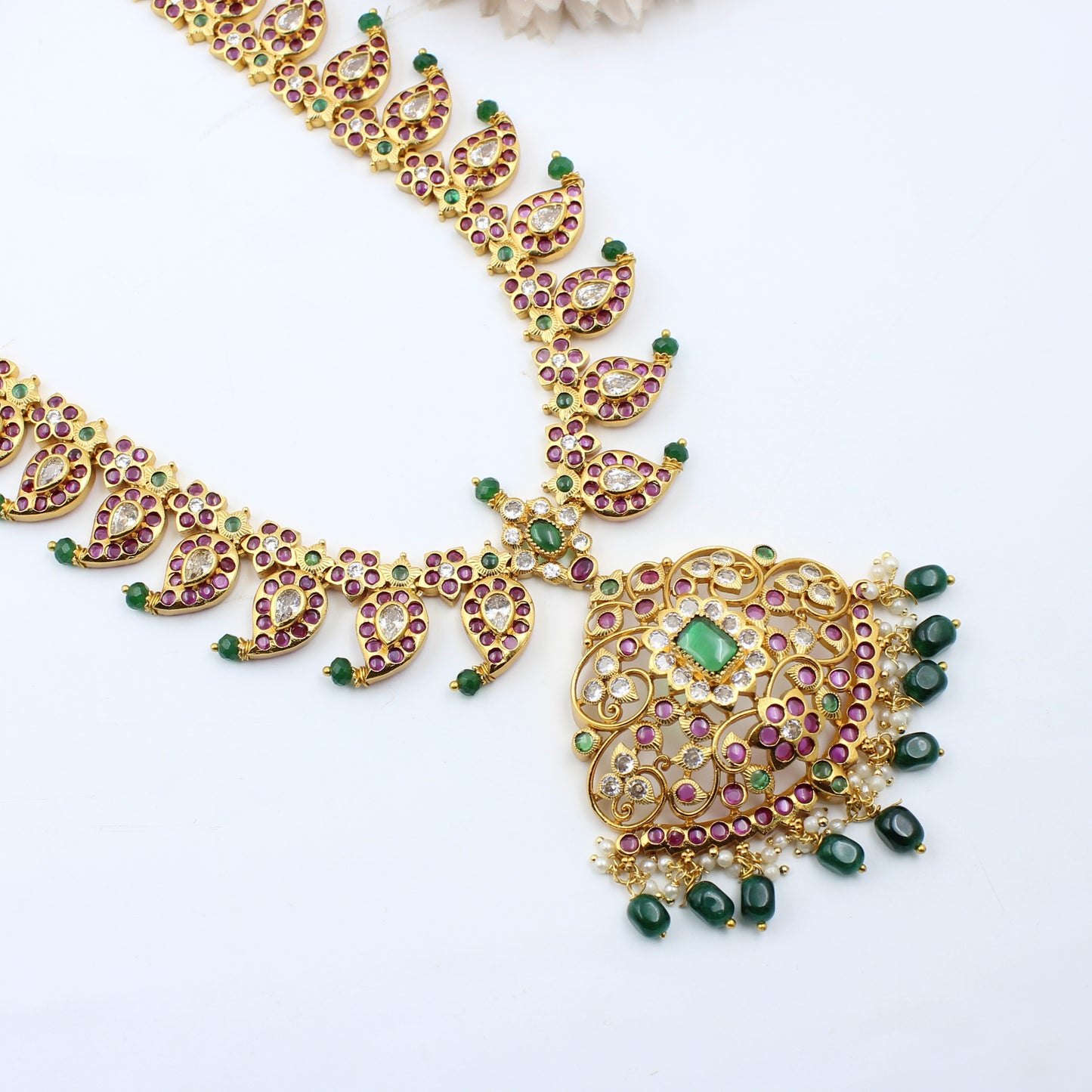 41386 Matte Mango Long Necklace Set