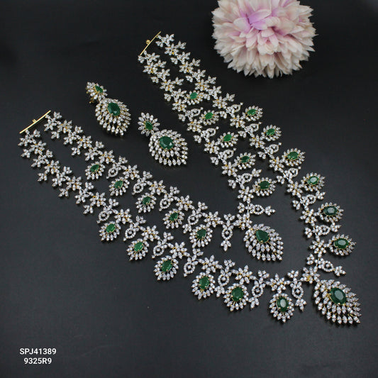 41389 GJ 2 Layers Short Necklace Green