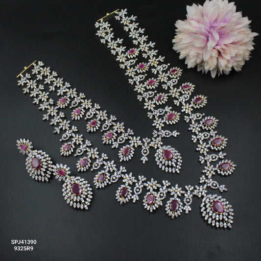 41390 GJ 2 Layers Red Short Necklace Set