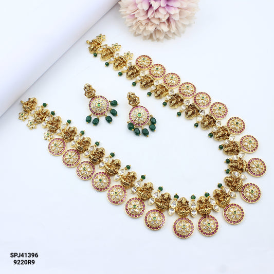 41396 24 Carat Gold Replica Laxmi Bottumala With Onex Beads