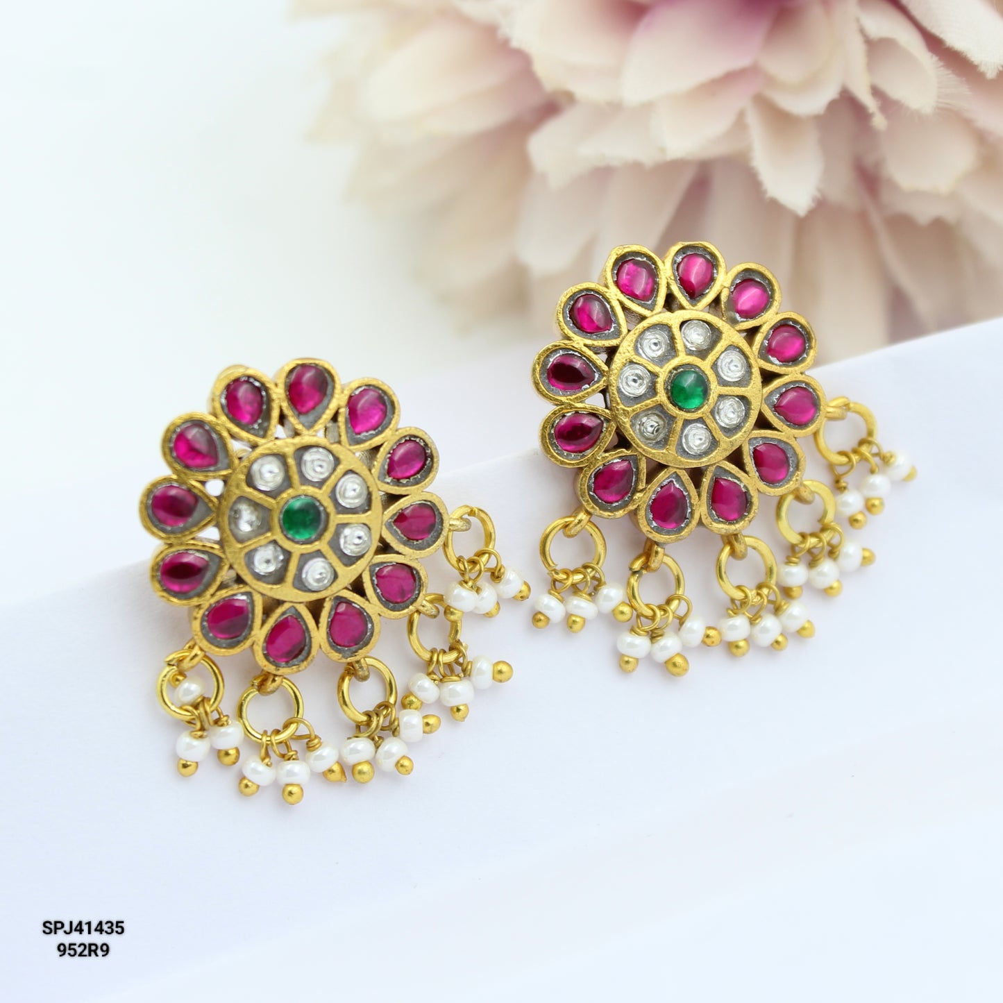 41435 Jadau Flower Studs