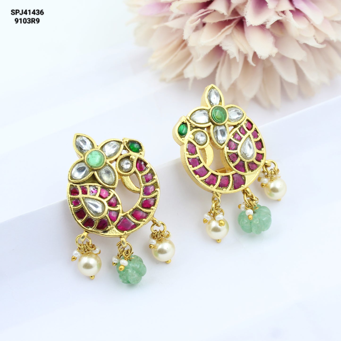 41436 Jadau Multi Stone Big Studs