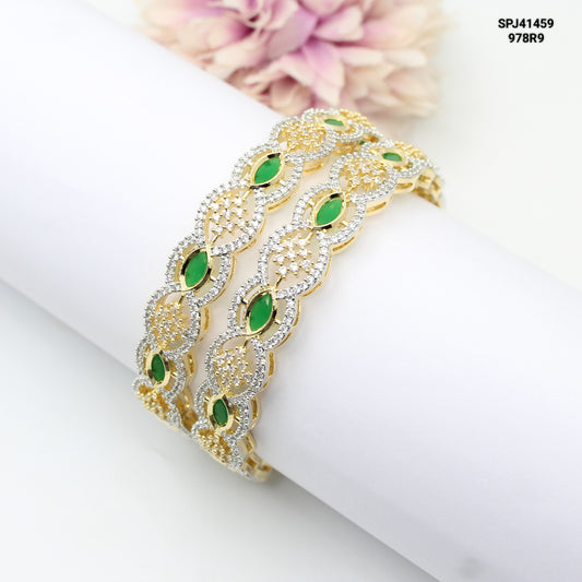 41459 GJ 2Pc Green Bangles