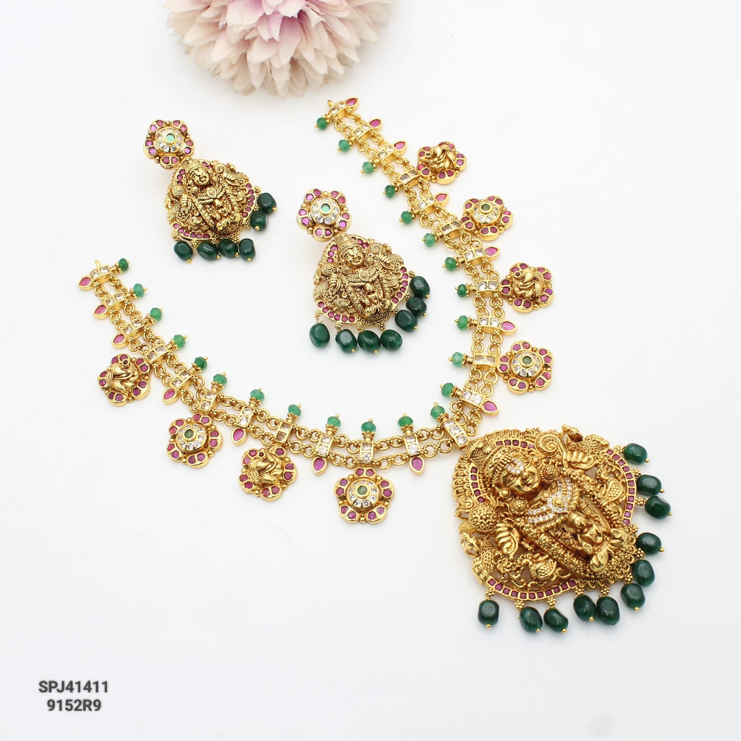 41411 Nakshi Multi Balaji Short Necklace