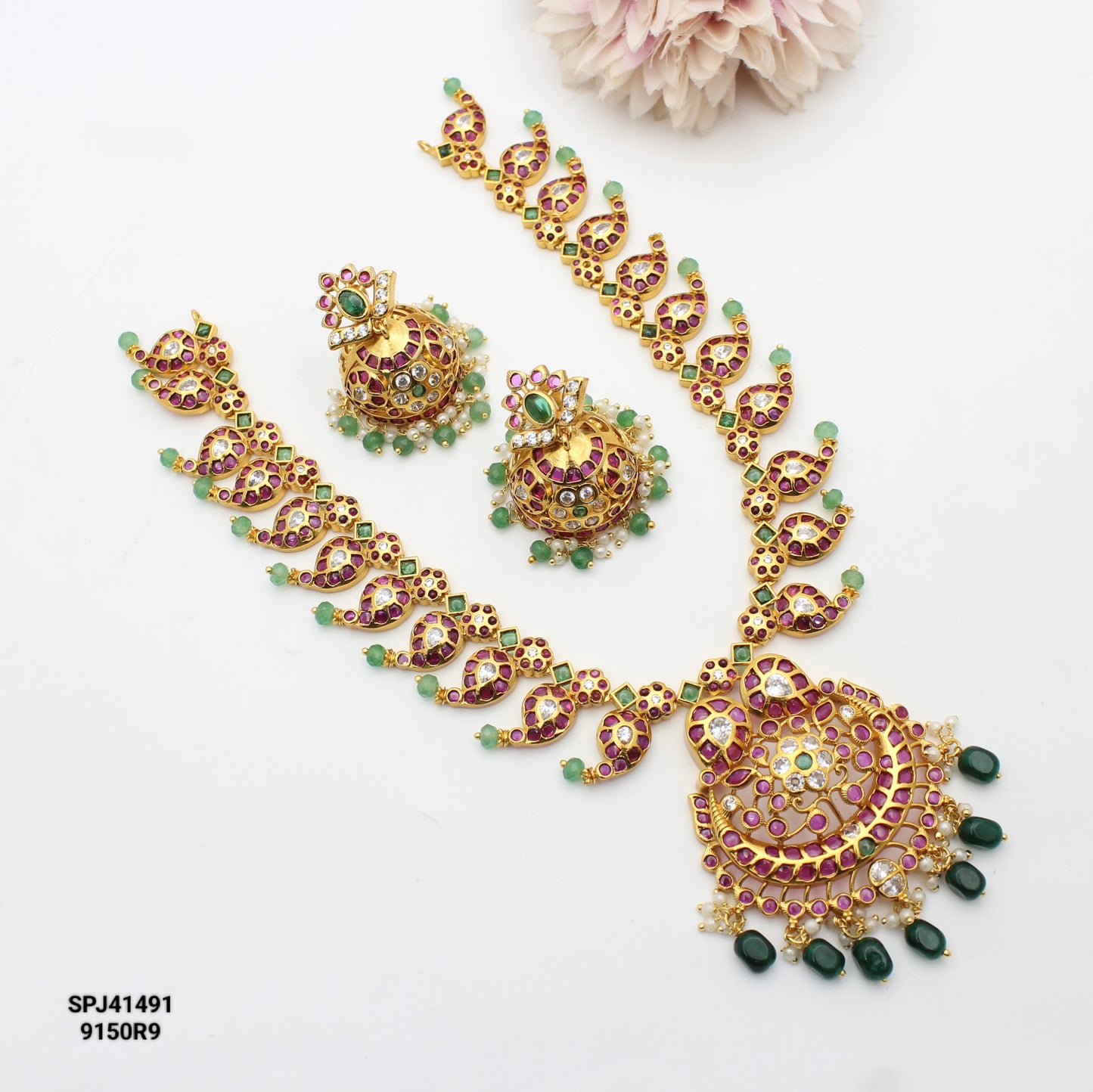 41491 Pota Stone Mango Necklace Short