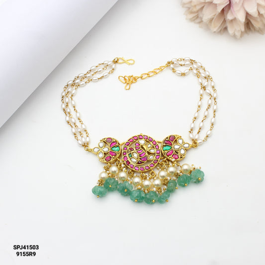 41503 Jadau Peacock Choker