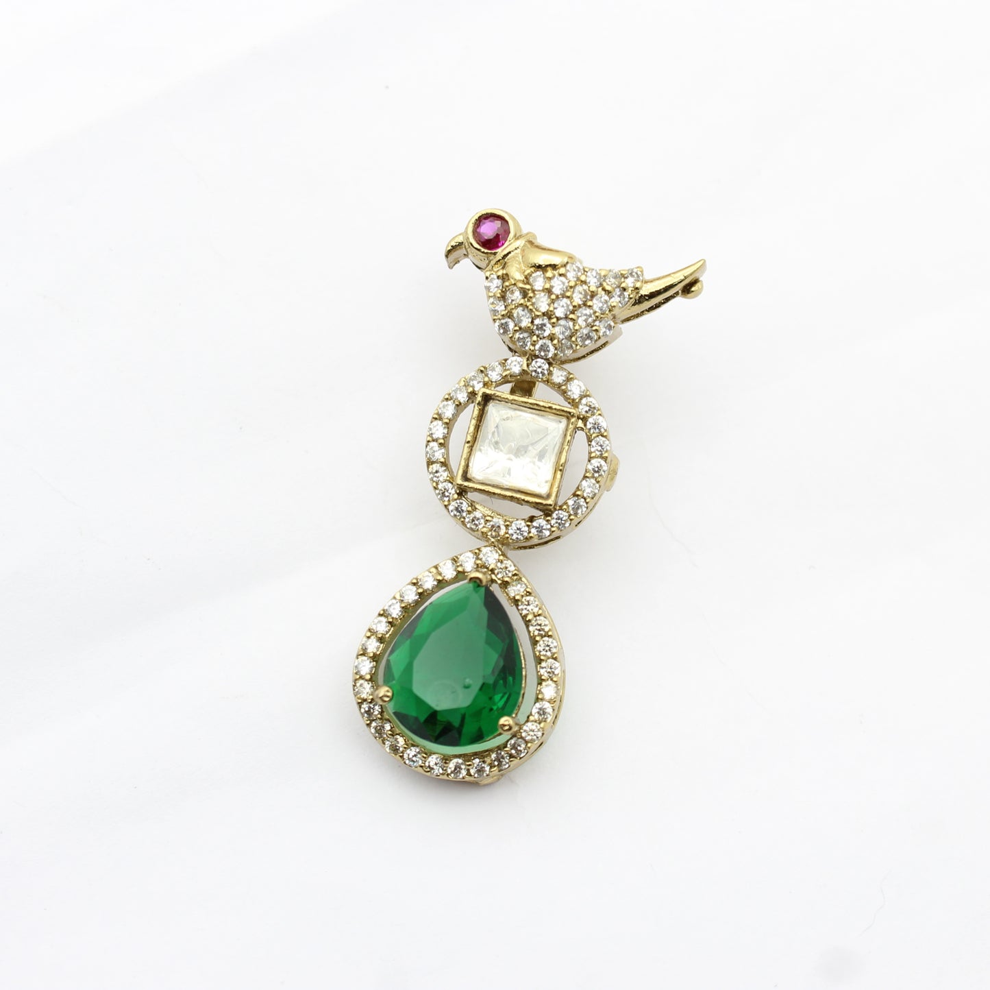 42298 Victorian Parrot Green Pendant Set