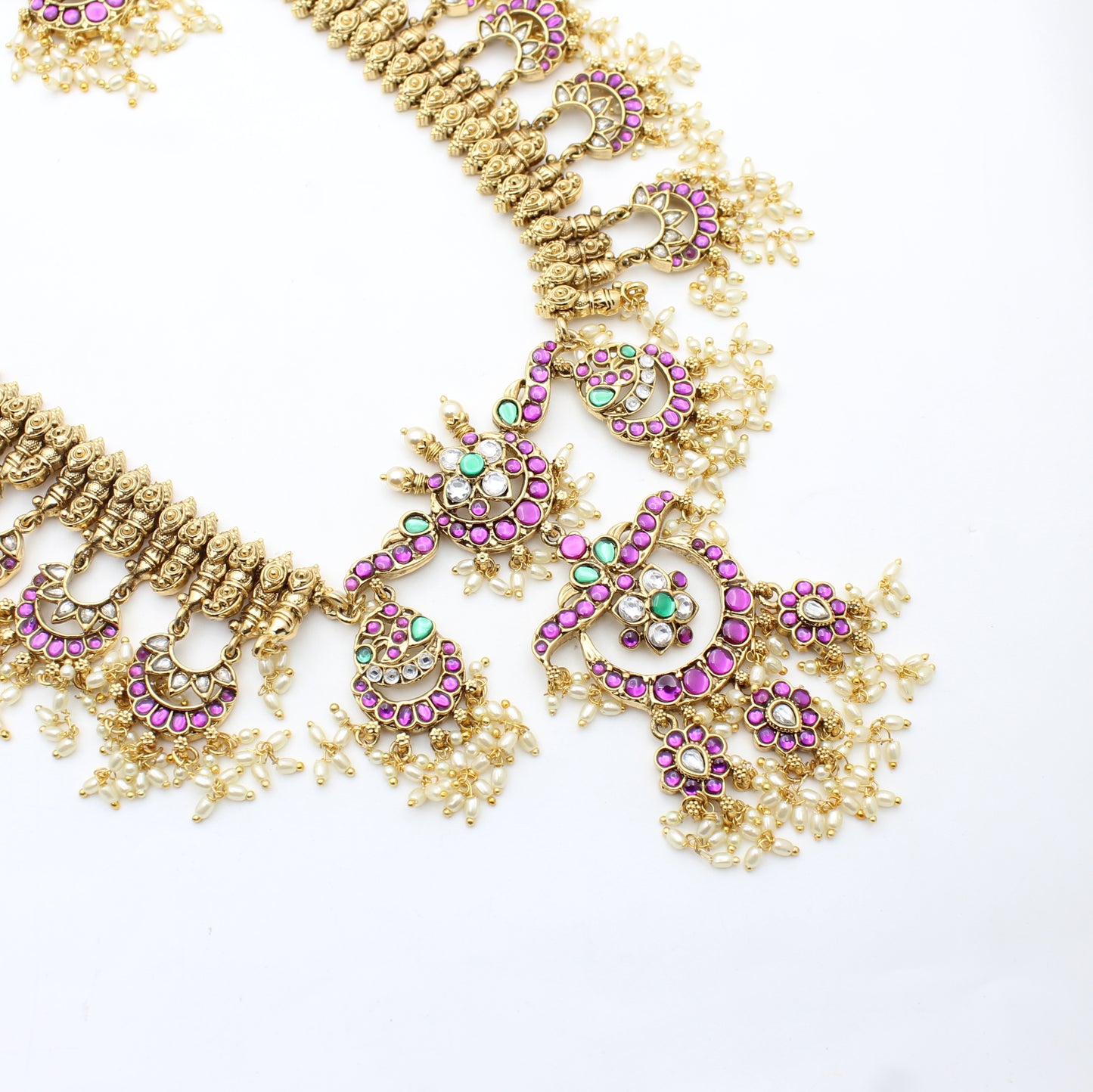 41550 Kundan Nakshi Long Necklace Set