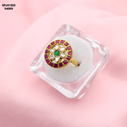41565 Jadau Finger Ring Multi Stone