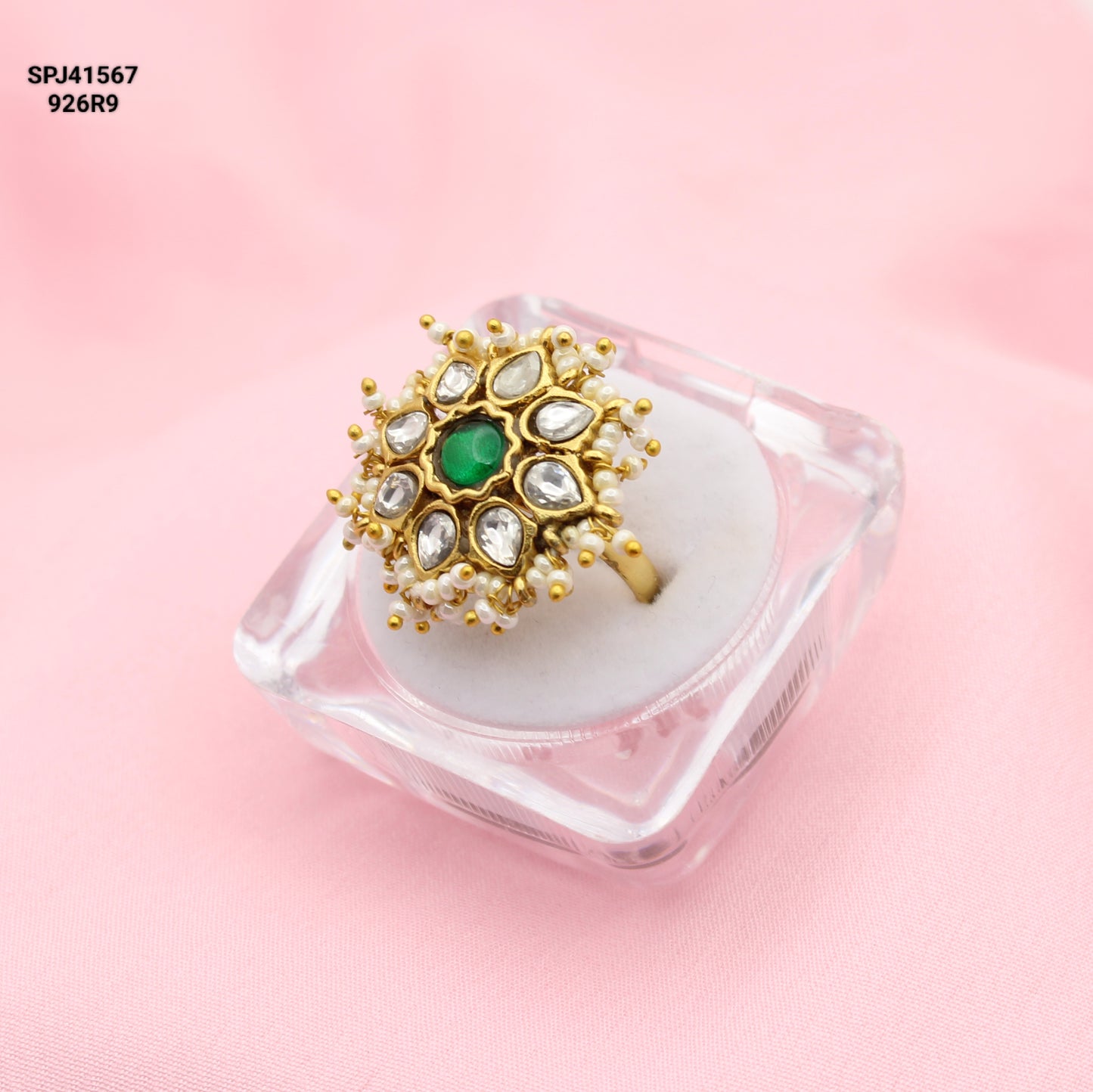 41763/41567 Jadau White Stone Finger Ring