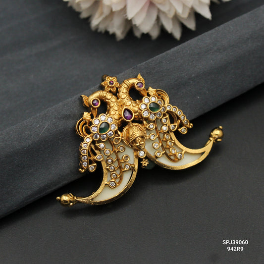 39060 Nakshi Tiger Nail Peacock Multi