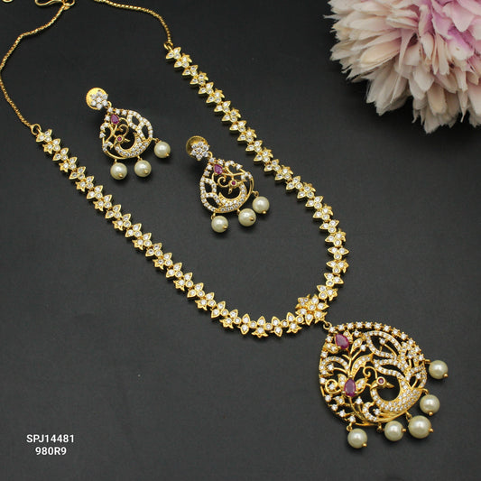 14481 Peacock necklace short