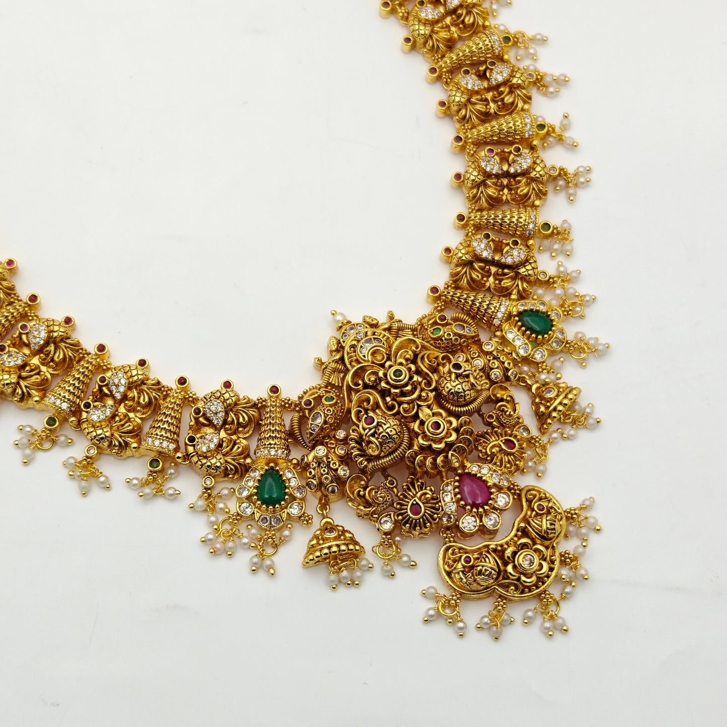 41569 Nakshi Multi Peacock Short Necklace