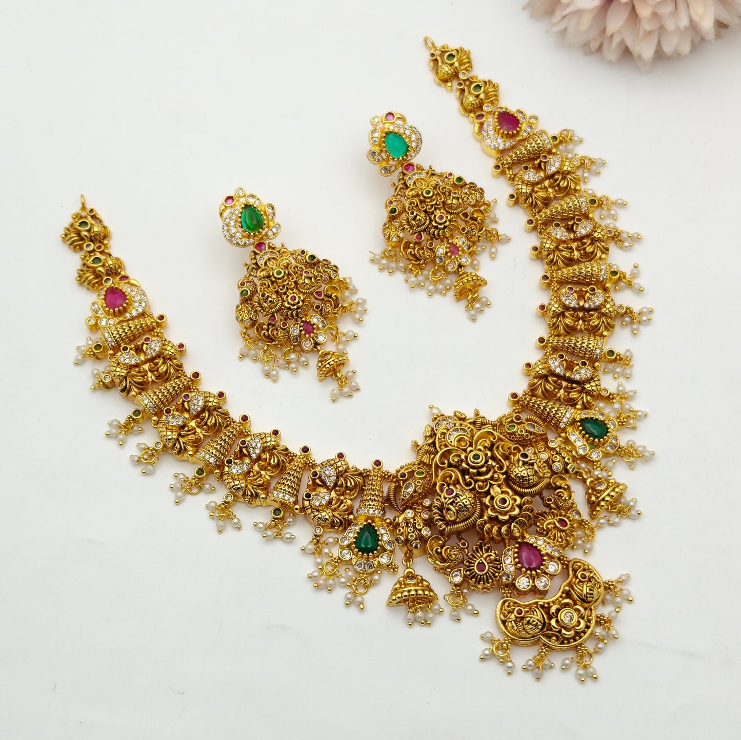 41569 Nakshi Multi Peacock Short Necklace