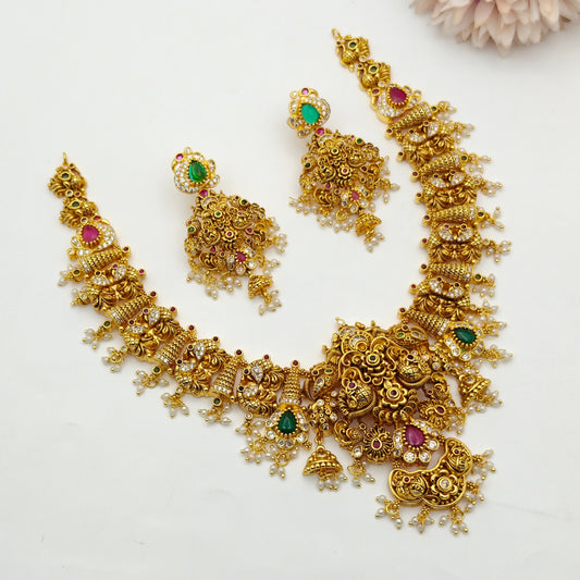 41569 Nakshi Multi Peacock Short Necklace
