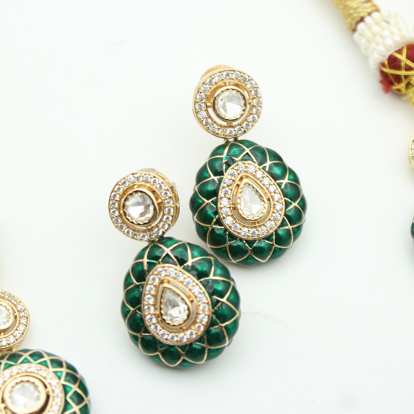 41637 Mossianite Green Necklace Set