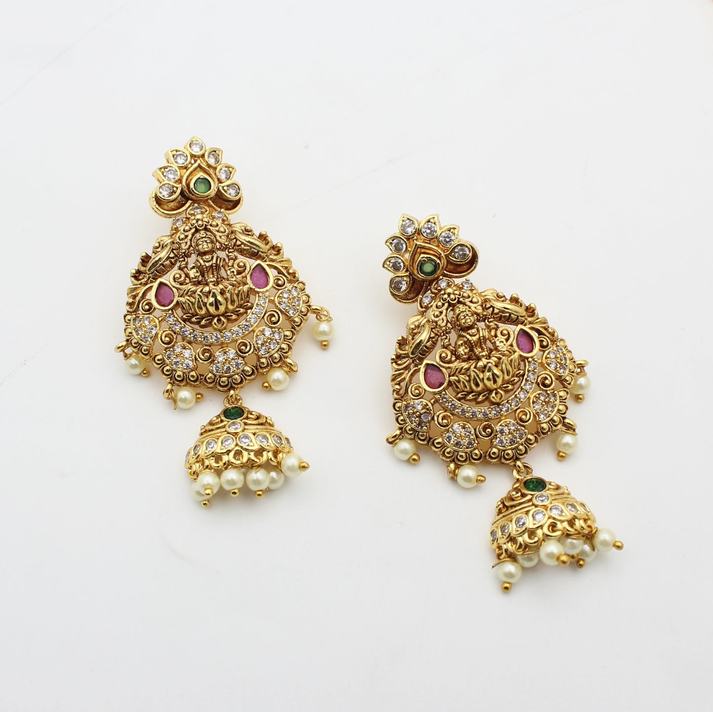 41377 Nakshi Laxmi 3 Layers Long Necklace Set