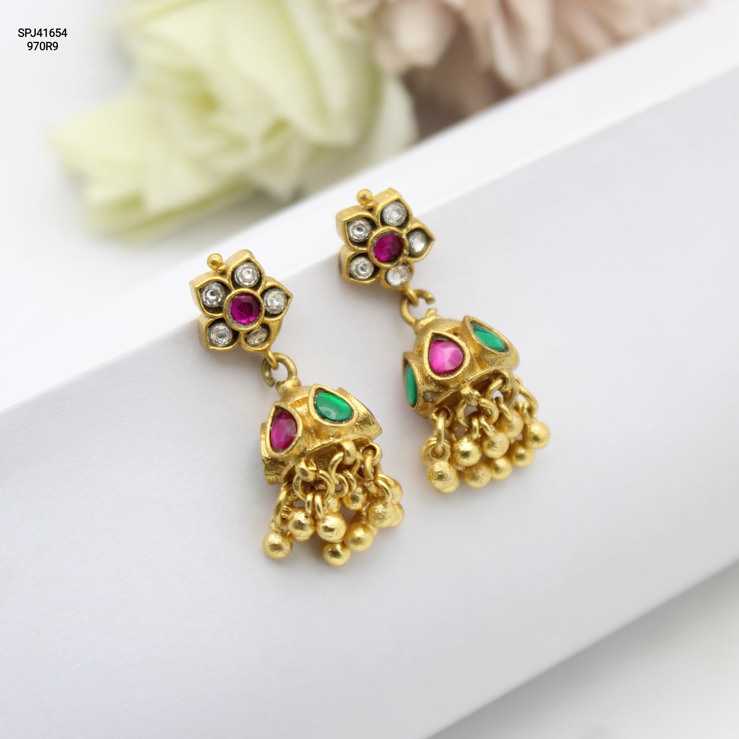 41654 Jadau Multi Small Jhumki