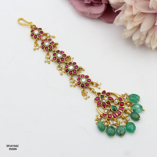 41662 Jadau Lotus Maangtikka