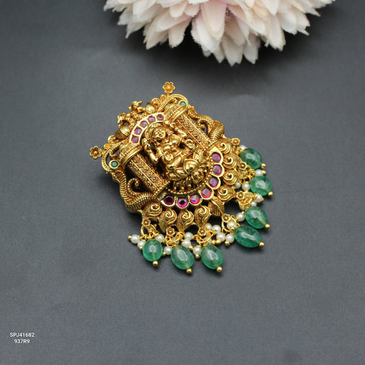 41682 Nakshi Laxmi Peacock Locket With Openable Hook 2 Inch