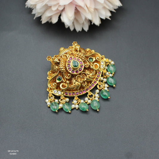 41679 Nakshi Peacock Locket With Openable Hook 2 Inch