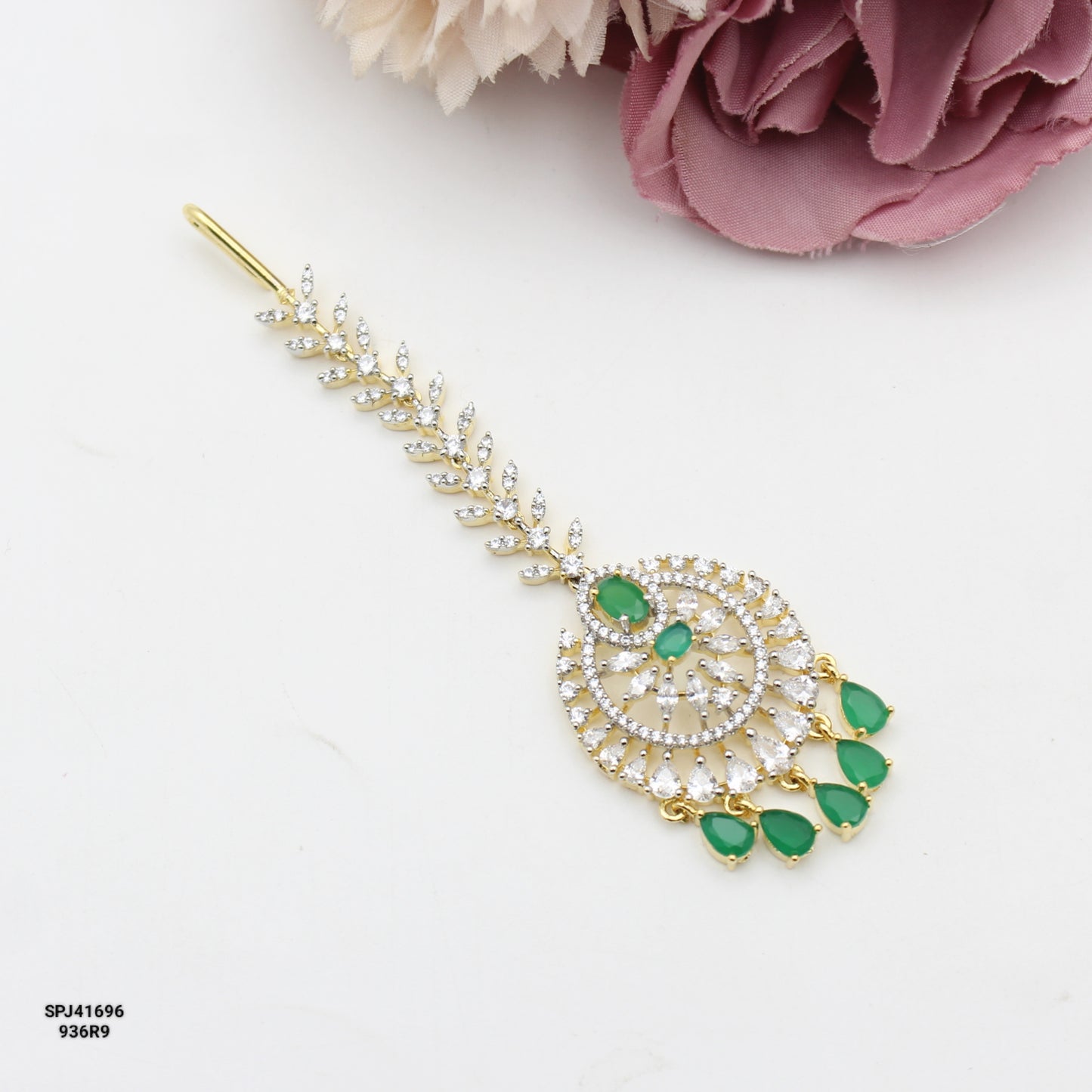 41696 GJ Drop Maangtikka Green
