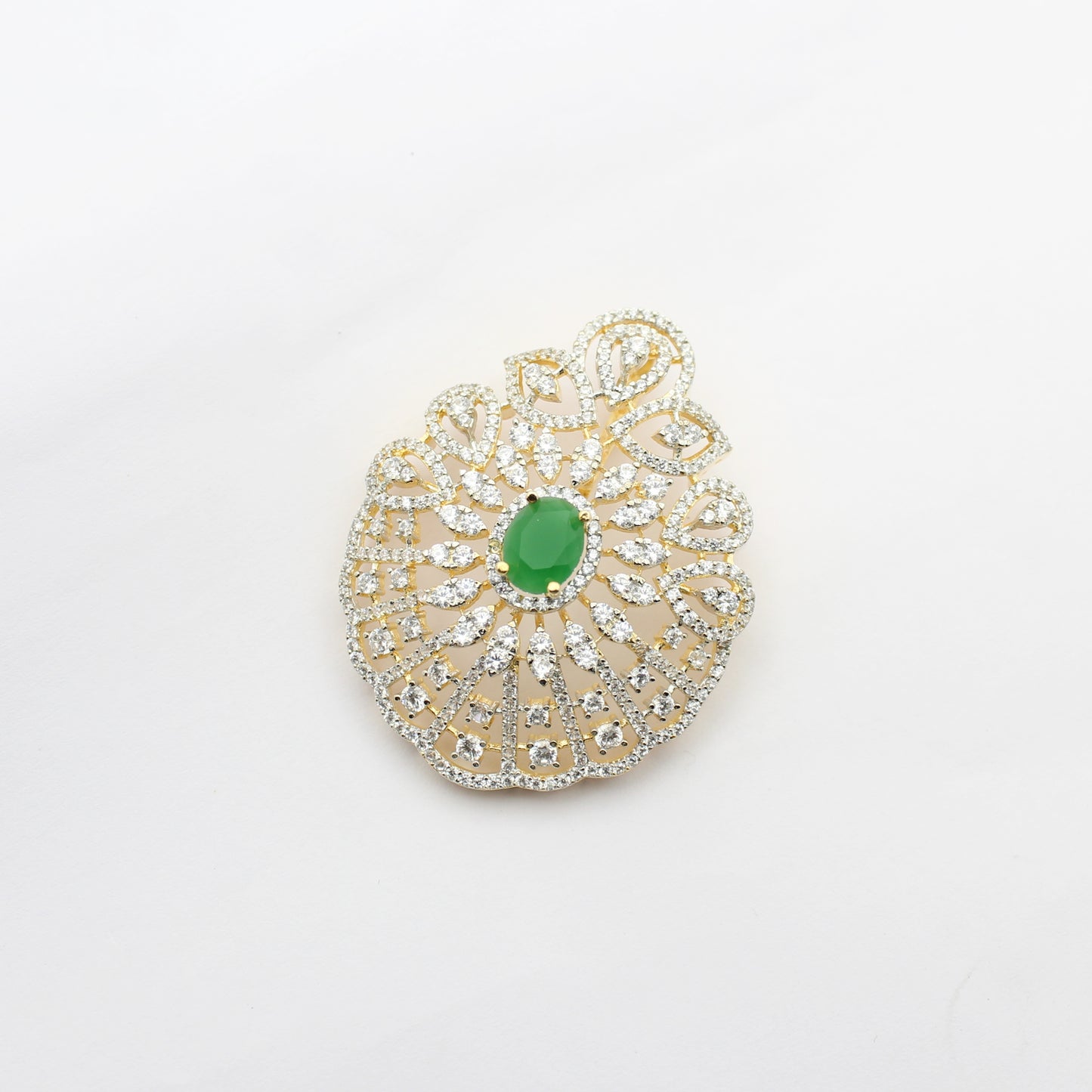 41711 GJ Pendant Set Green With Openable Hook