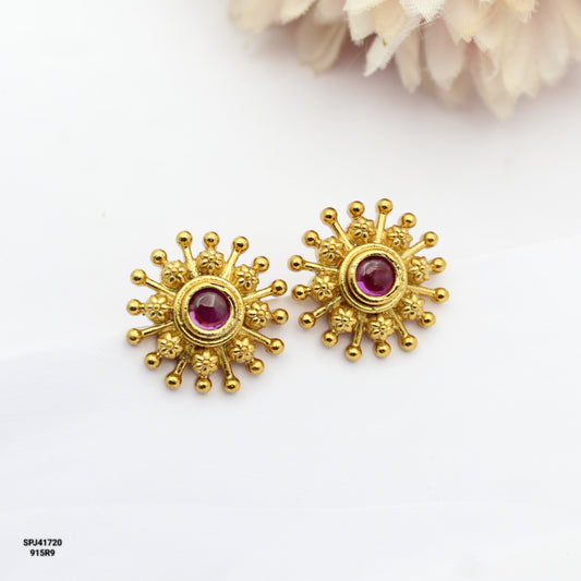 41720 Ruby Round Small Studs