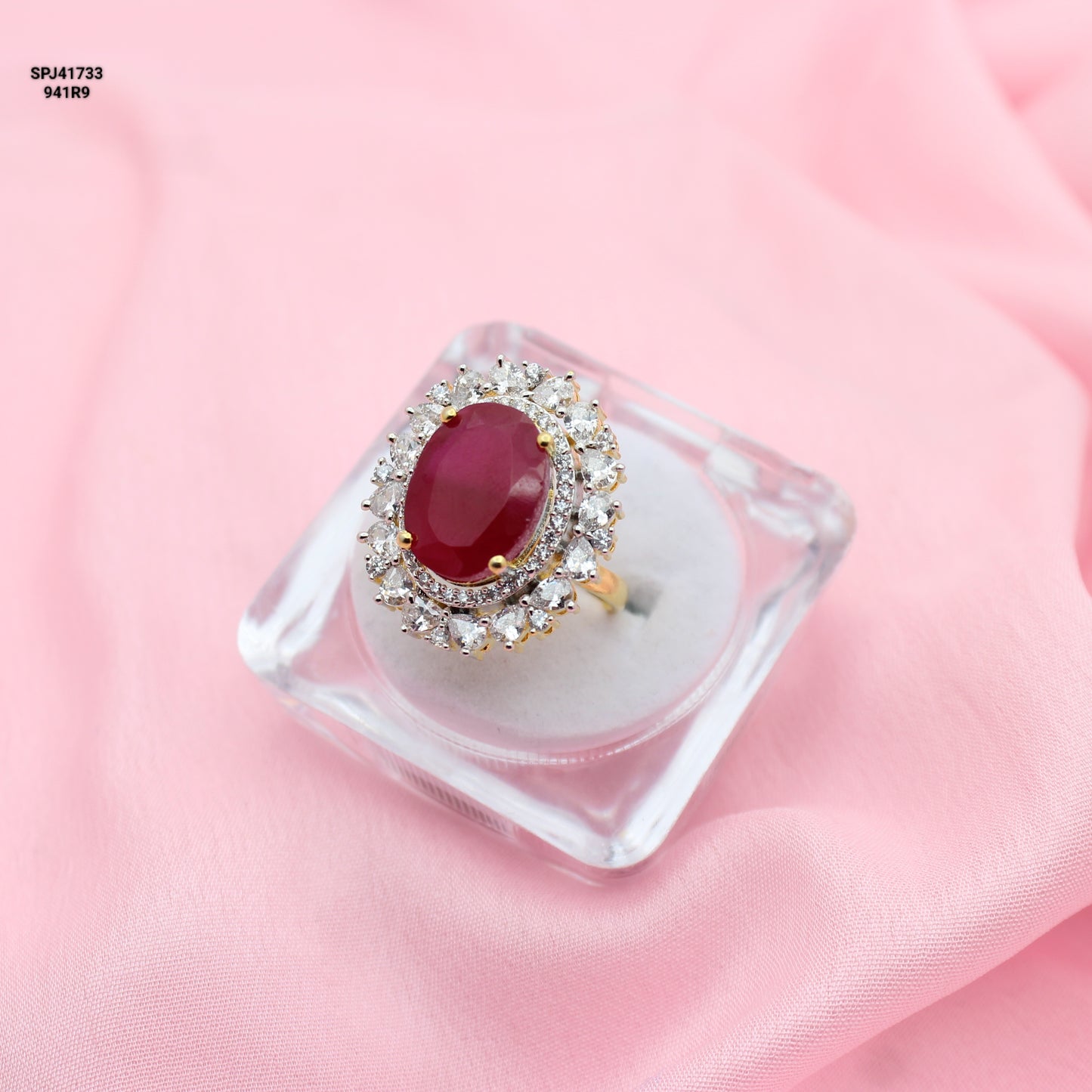 41733 GJ Big Finger Ring Red