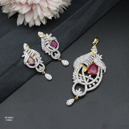 8892 Ruby AD Pendant Set