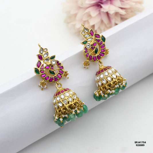 41754 Jadau Peacock Big Jhumki