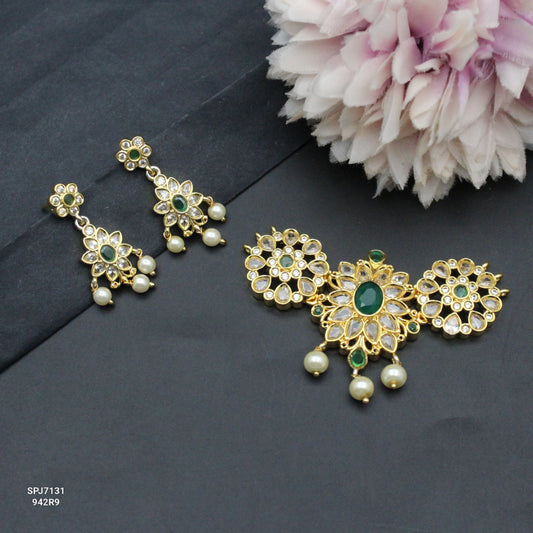 7131 Flower Circle CZ Pendant Set