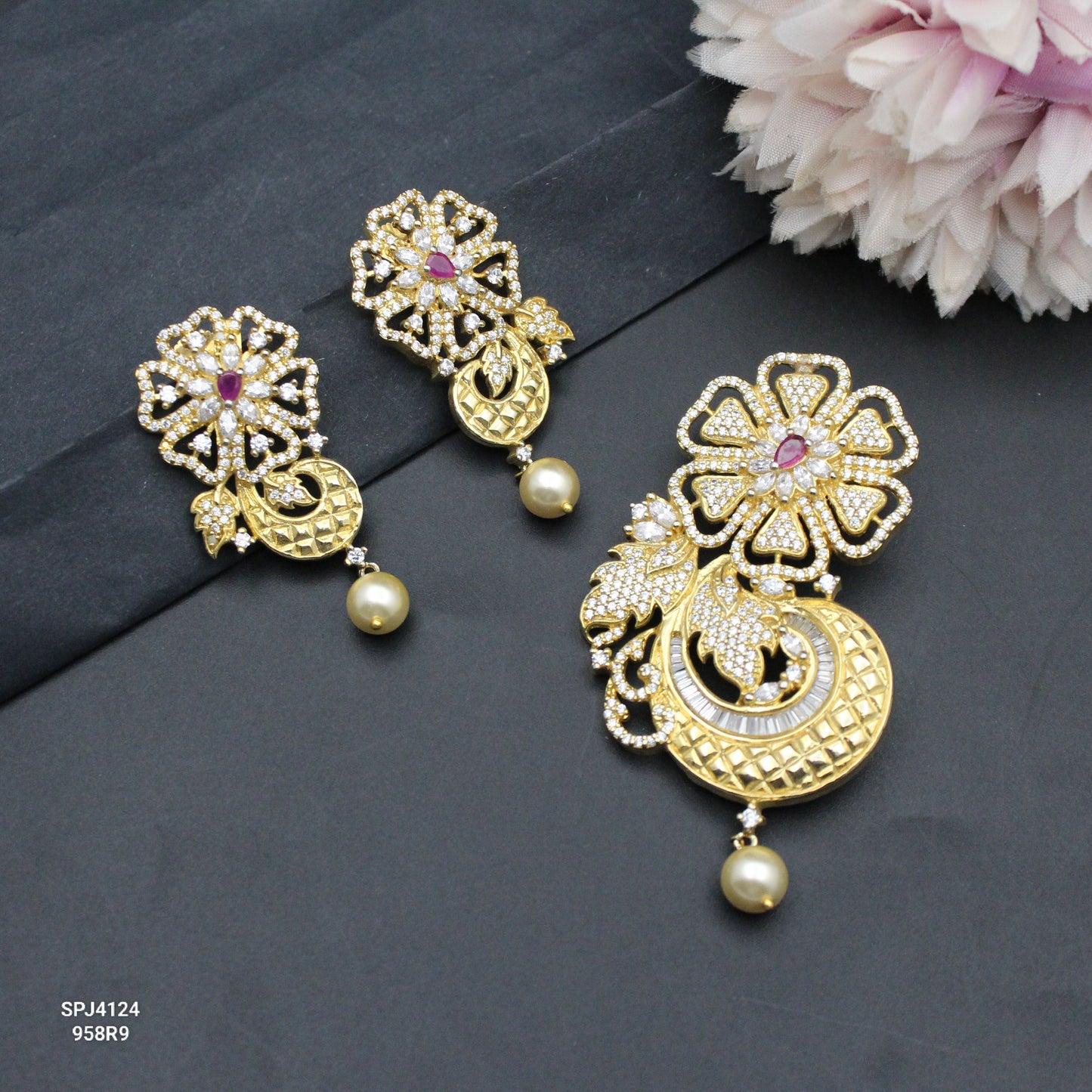 4124 CZ Pendant Set