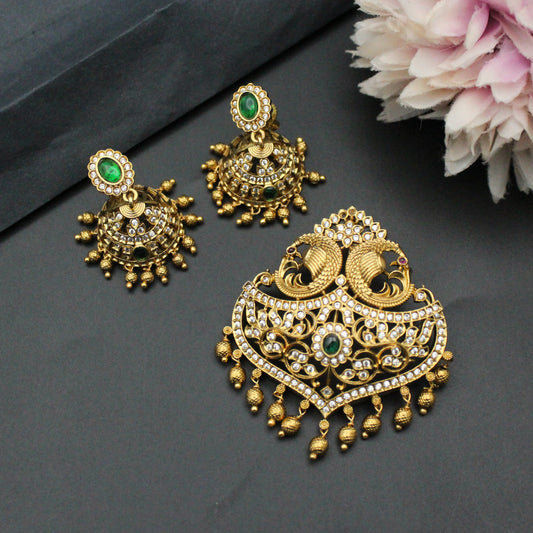 38888 Nakshi Peacock Pendant Set