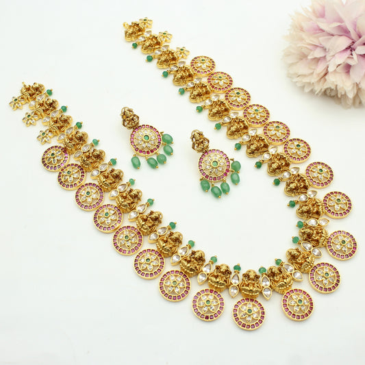41396/ 41911 24 Carat Gold Replica Laxmi Bottumala With Onex Beads