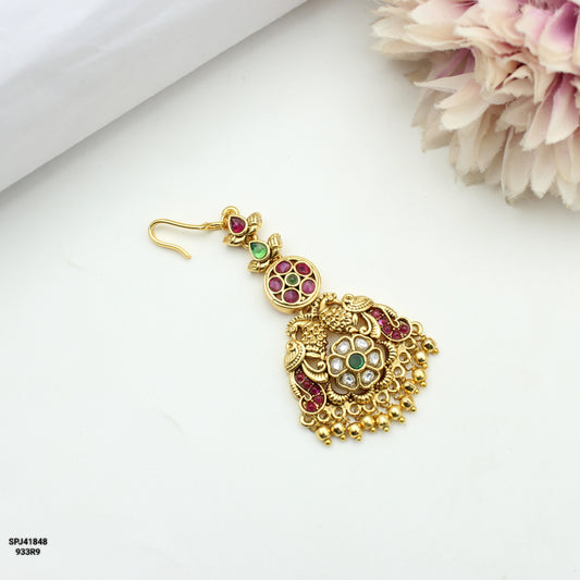 41848 Peacock Multi Stone Maangtikka