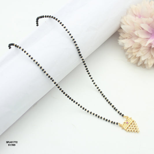 41772 Single Locket Black Beads 1 Line