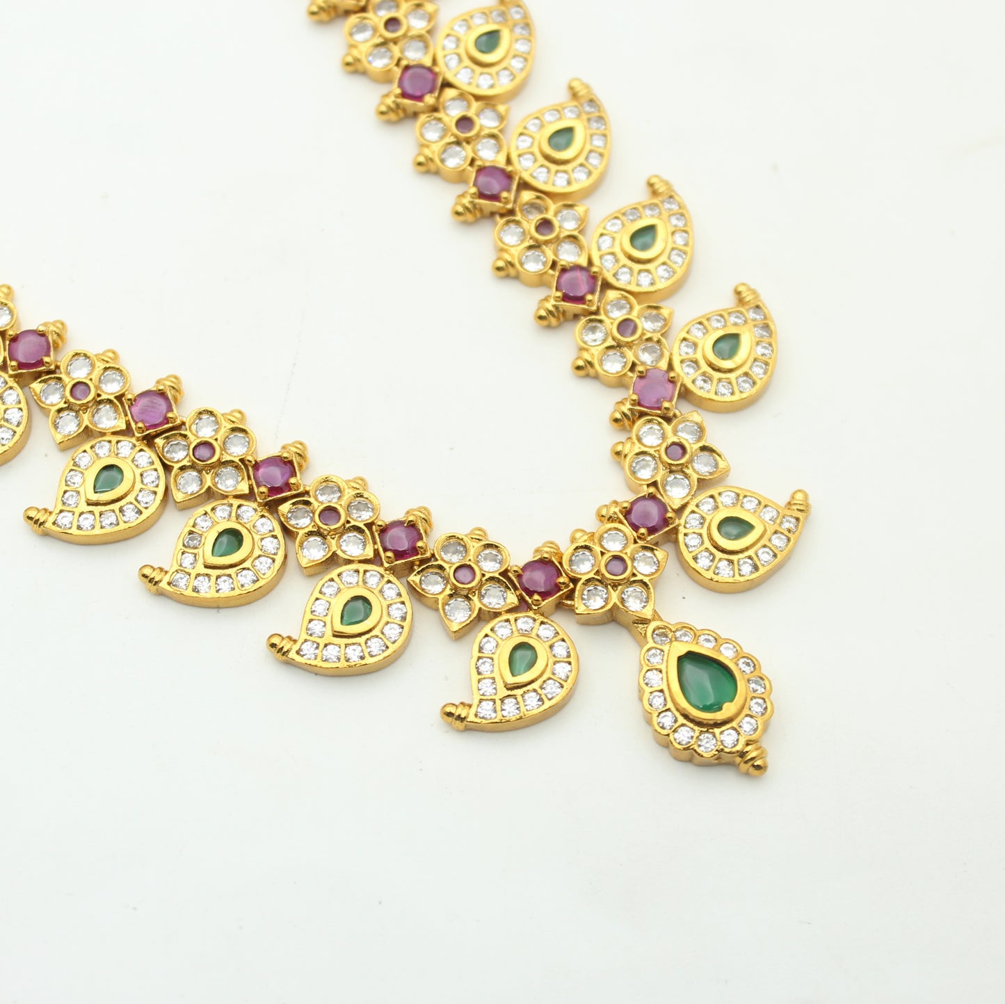 41817 Nakshi Multi Mango Long Necklace Set