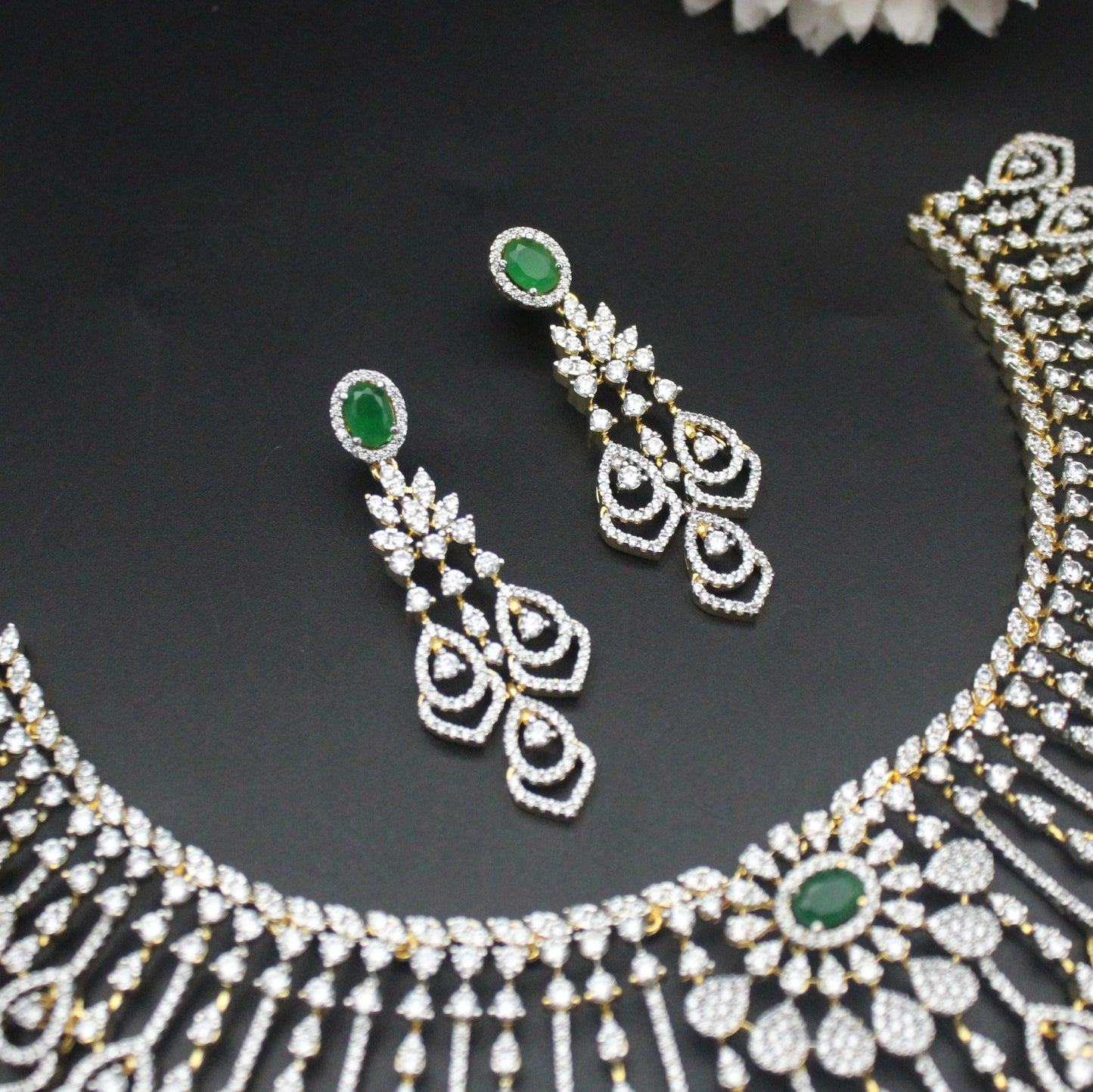 41782 GJ Fancy Necklace Set Green