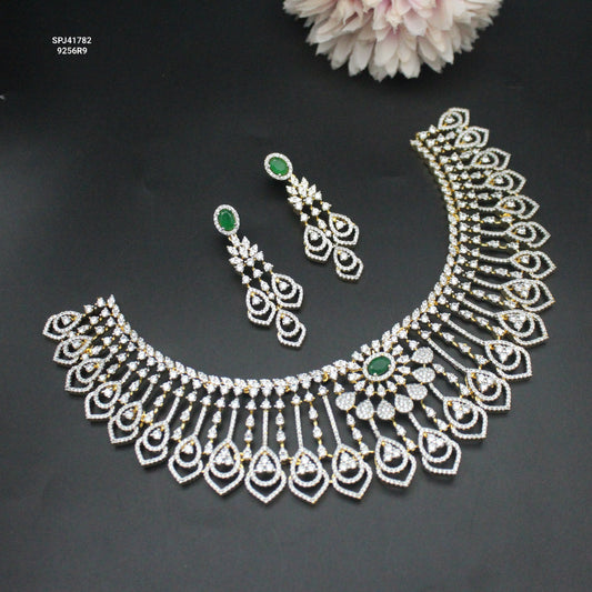 41782 GJ Fancy Necklace Set Green